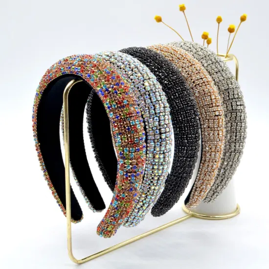 Buntes Bling-Strass-Designer-Haarband, glitzerndes Kristall-Diamant-Stirnband für Damen