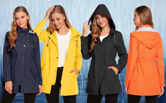 Wasserdichter, atmungsaktiver Poncho-Regenponcho für Damen und Herren mit Kapuze mit Kordelzug für Erwachsene